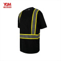 Hi vis  reflective safety black safety polo shirts